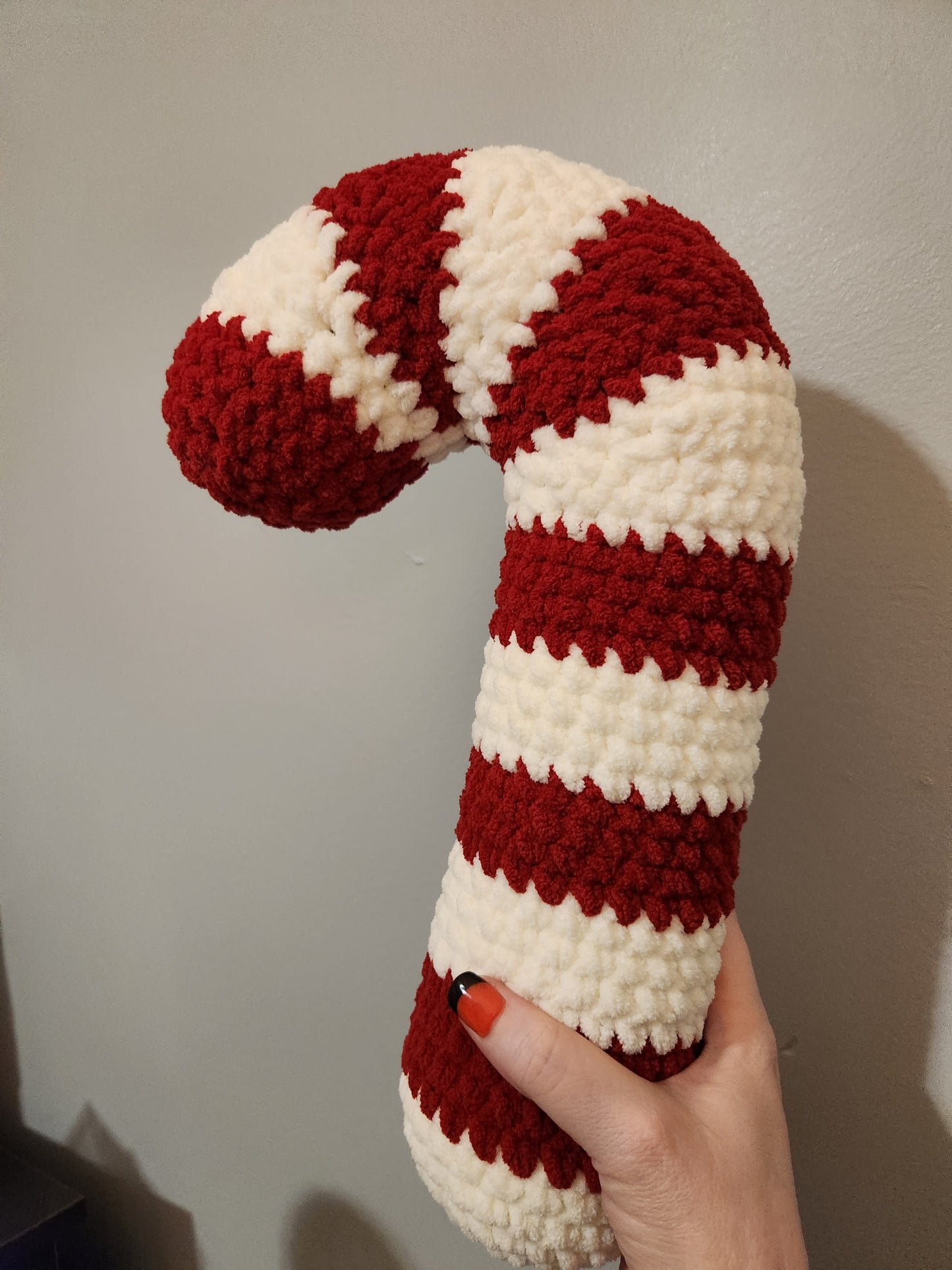 Crochet Candy Cane pillow